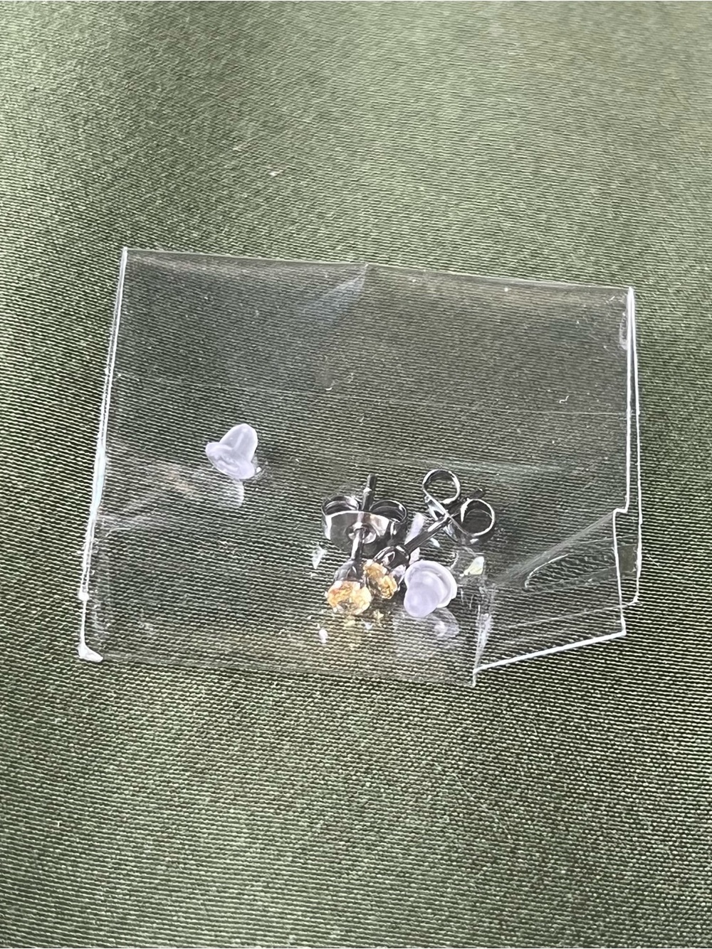 Silver Round Stud Earrings with Yellow Gem
